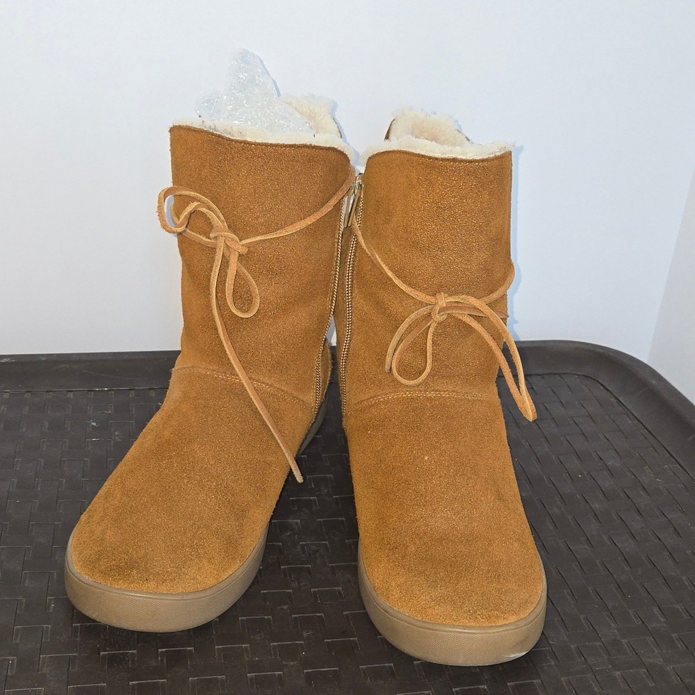 Koolaburra‎ by UGG Shazi Boots Womens 10 Brown Good Suede Faux Fur 1019361